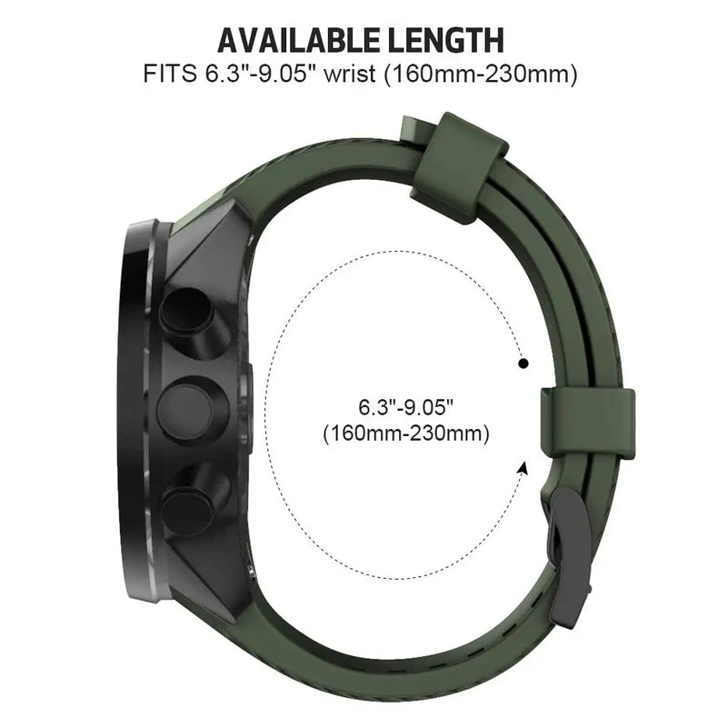 Sport Silicone Watchband for Suunto 9 & 9 Baro – High-Quality Replacement Strap