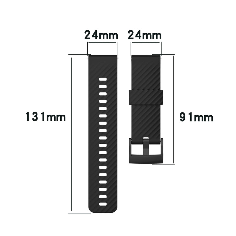 24mm Silicone Strap for Suunto 7/9 Baro/D5/Spartan Sport Wrist HR – Replacement Watchband