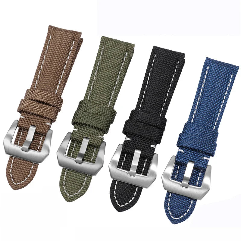 Waterproof Nylon Sport Watchband for Panerai Diesel – 22mm, 24mm, 26mm Genuine Leather Strap