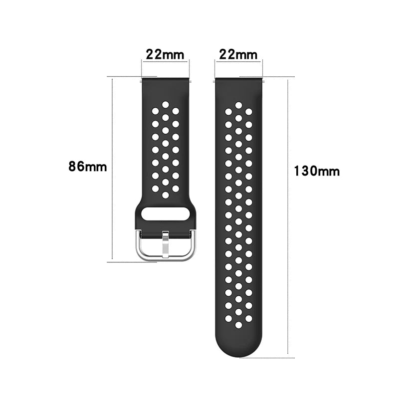 Silicone Watchband for Moto 360 2nd Gen, Pebble Time, ZTE Quartz, and More – 22mm Sport Strap