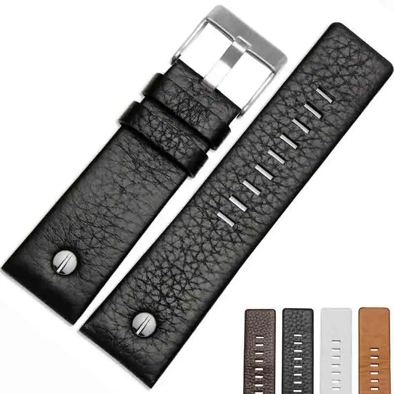 Fashionable Cowhide Watchband with Rivets – Fits Diesel DZ7313, DZ7333, DZ7322, DZ7257, DZ4318, DZ7348, DZ7334