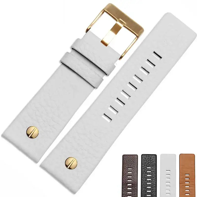 Fashionable Cowhide Watchband with Rivets – Fits Diesel DZ7313, DZ7333, DZ7322, DZ7257, DZ4318, DZ7348, DZ7334