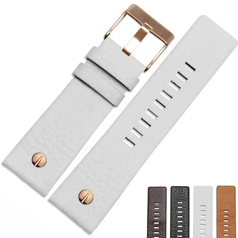 Fashionable Cowhide Watchband with Rivets – Fits Diesel DZ7313, DZ7333, DZ7322, DZ7257, DZ4318, DZ7348, DZ7334