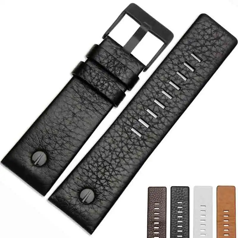 Fashionable Cowhide Watchband with Rivets – Fits Diesel DZ7313, DZ7333, DZ7322, DZ7257, DZ4318, DZ7348, DZ7334