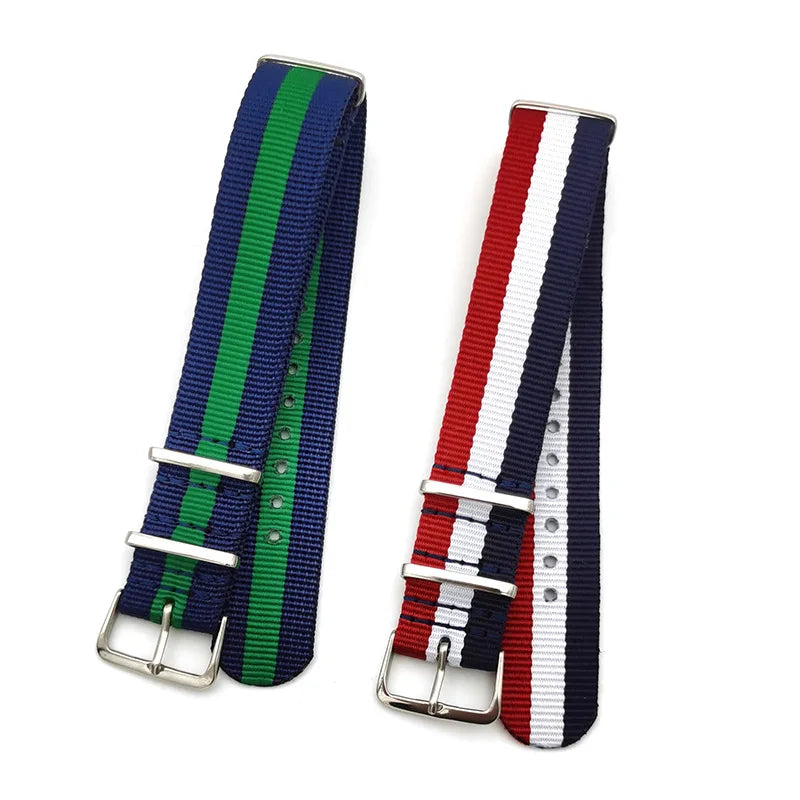 Universal Canvas Nylon NATO Watch Strap for Rolex, Longines, Tissot, SEIKO, OMEGA - 18mm-22mm