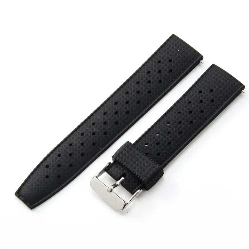 18mm, 20mm, 22mm Tropical Rubber Strap for Oris, Seiko, Citizen - Quick Release Silicone Watch Band