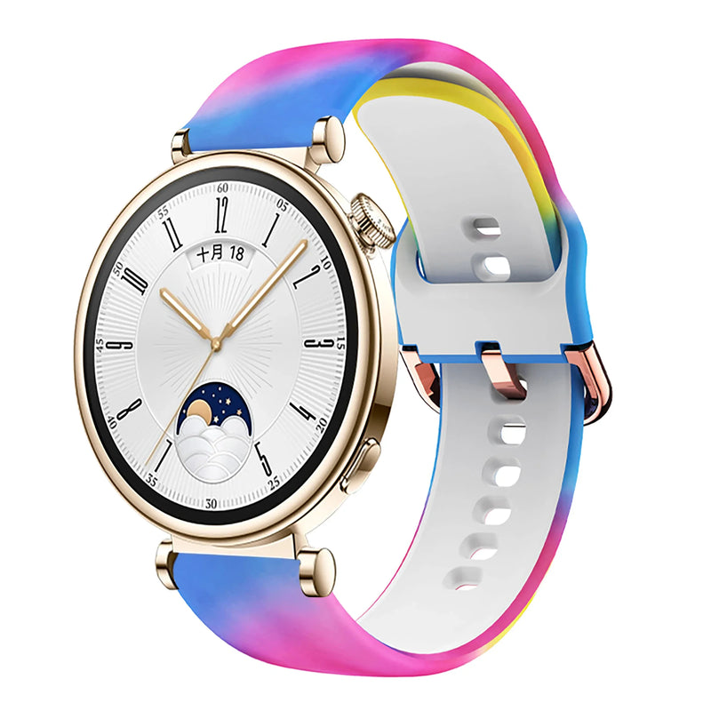 18mm Silicone Band with Colorful Buckle for Huawei Watch GT4 41mm