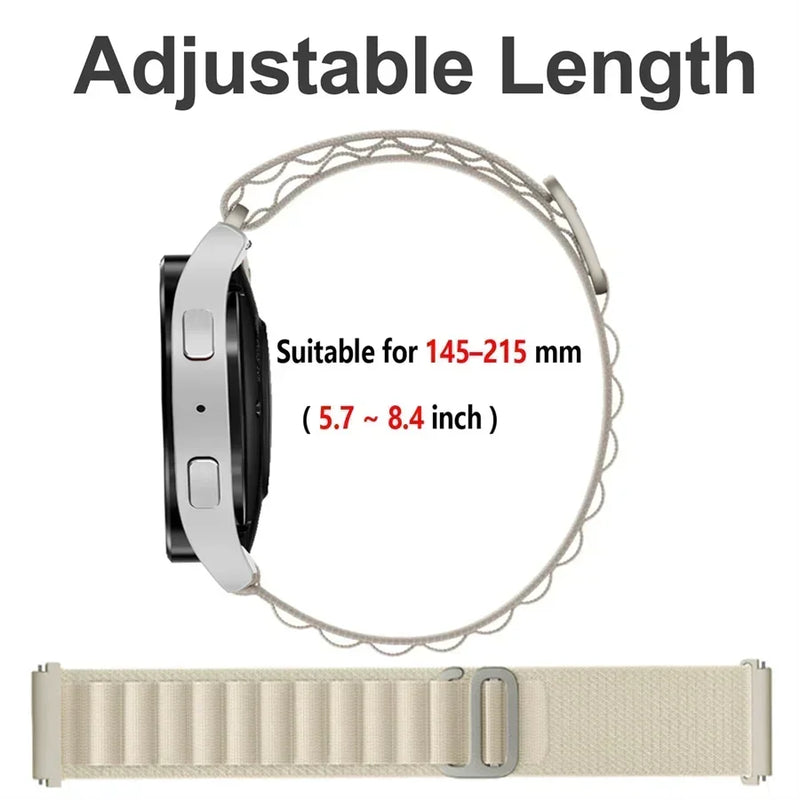 Alpine Loop Nylon Watch Band 20mm/22mm for Samsung Galaxy Watch 6/5/4/Active 2, Huawei GT 2