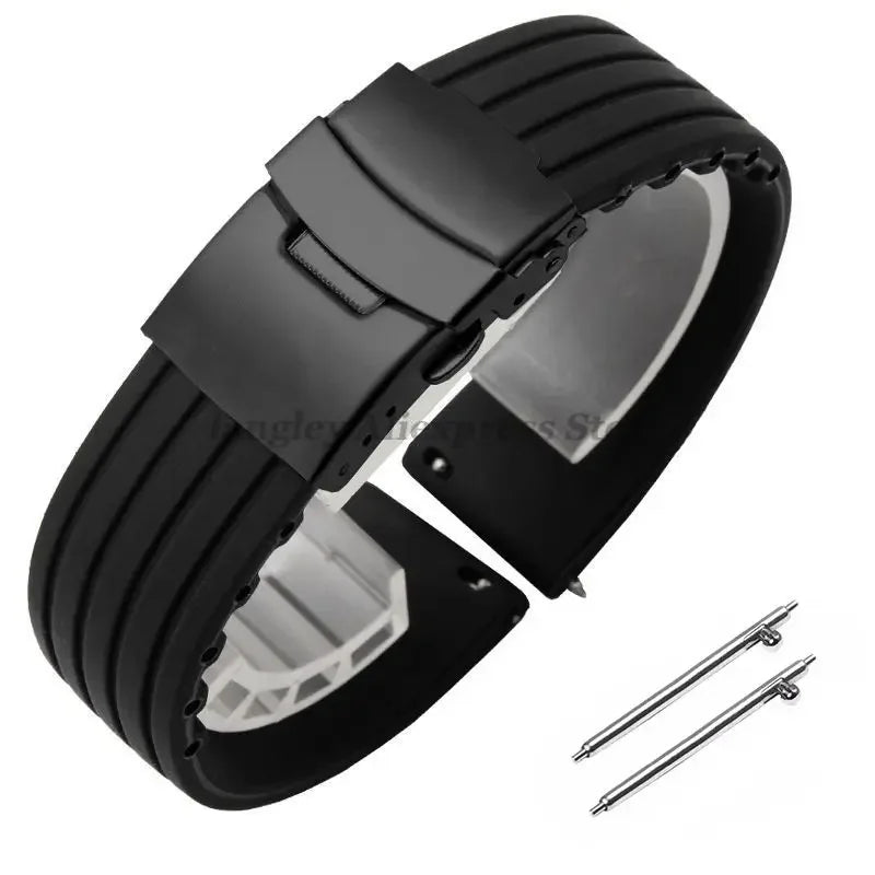 8mm 20mm 22mm 24mm Quick Release Silicone Watchband for Huawei, Fossil, Seiko & More