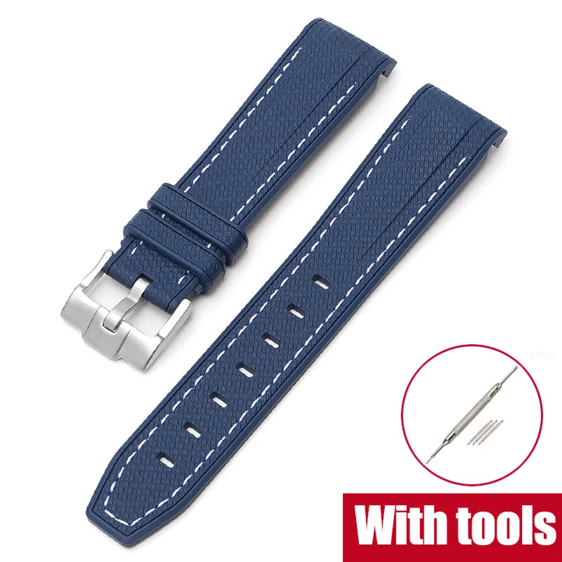 Silicone Strap for Swatch X Omega Moonswatch Stainless Steel Buckle 20mm 22mm Waterproof Band