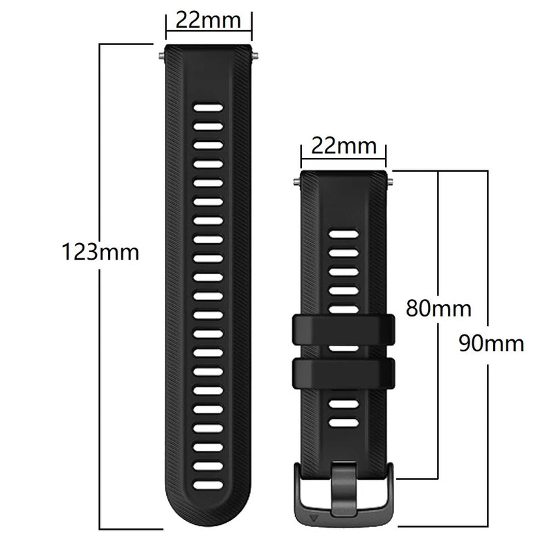 Sports Silicone Strap for Garmin Forerunner 965, 955 Solar, 945, 935, 745 – 22mm Replacement Band