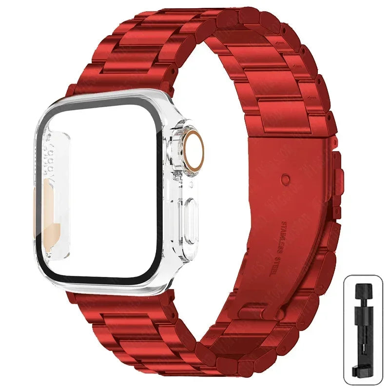 Stainless Steel Strap + Ultra Case for Apple Watch Series 4-9 (40mm-45mm)