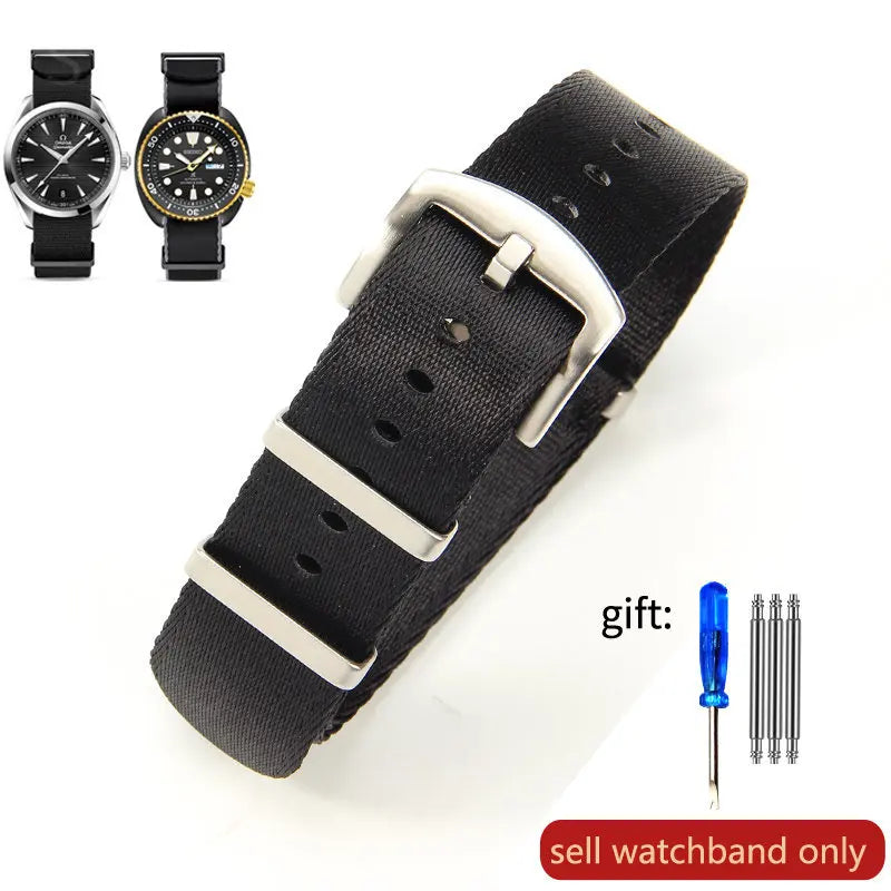 Breathable Soft Nylon Watchband – 20mm & 22mm Strap for Omega, Longines, Seiko, Casio, Mido