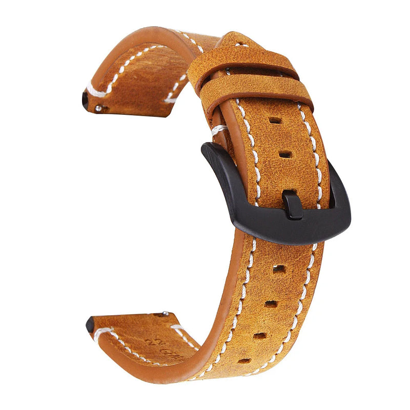 Retro Calf Leather Watchband Samsung, Huawei, Omega, Rolex and other models (18mm/20mm/22mm/24mm)