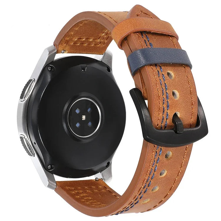 Leather Strap (20mm/22mm) for Samsung Galaxy, Huawei GT, Amazfit, Xiaomi: Classic and Elegant