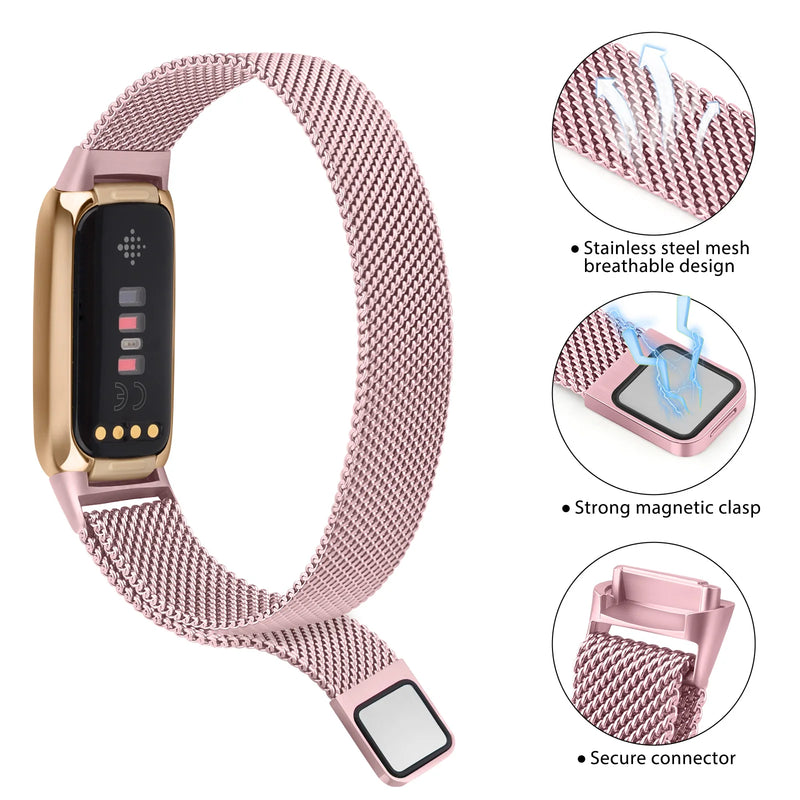 Metal Magnetic Band for Fitbit Luxe - Milanese Sport Strap Replacement