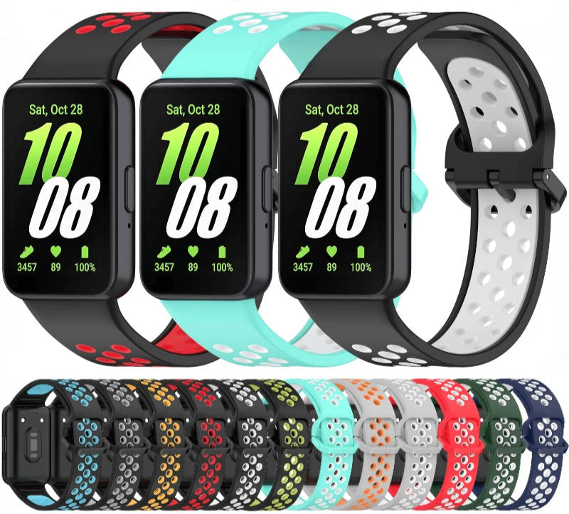 Two-Tone Silicone Strap for Samsung Galaxy Fit 3 – Breathable & Replaceable Wristband