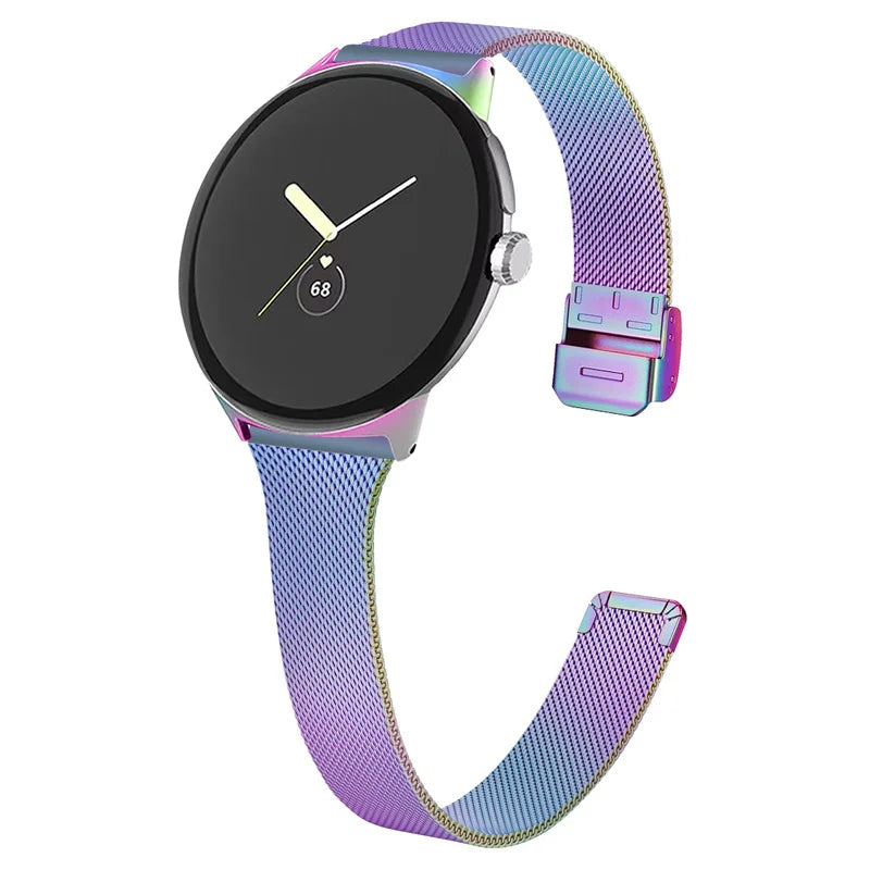 Slim Milanese Stainless Steel Strap for Google Pixel Watch 2/1 – No Gap Mesh Band