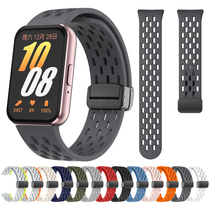 Magnetic D Buckle Sports Silicone Band for Samsung Galaxy Fit 3 SM-R390 – Comfortable & Secure Fit