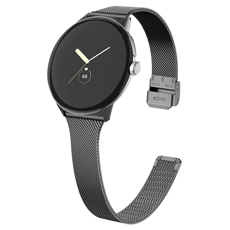 Slim Milanese Stainless Steel Strap for Google Pixel Watch 2/1 – No Gap Mesh Band