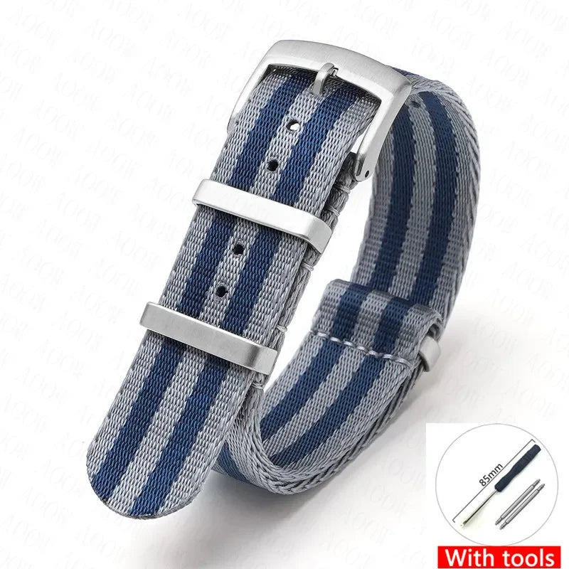 Soft Nylon Strap for Omega Seamaster 007 & Seiko Prospex - Military Canvas Watch Band