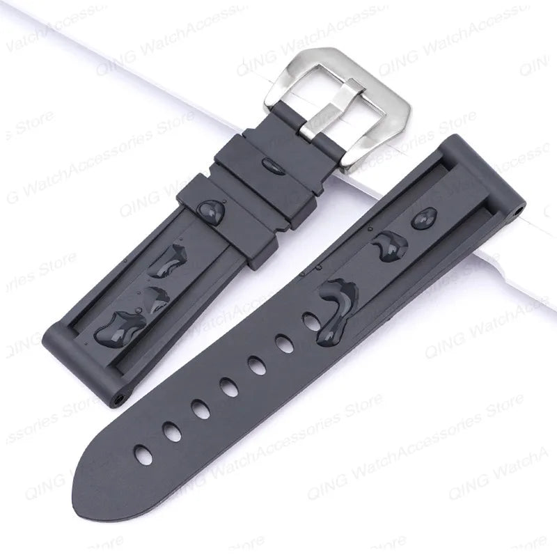 Silicone Watch Strap for Panerai, Omega, Casio – 20mm, 22mm, 24mm, 26mm Band with Metal Pin Buckle