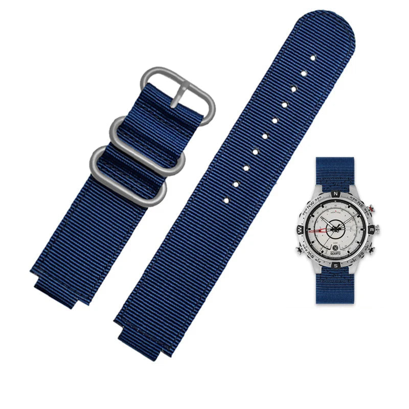 Waterproof Canvas Watchband for TIMEX T2N720, T2N721, TW2R55500 - 24*16mm Sports Strap