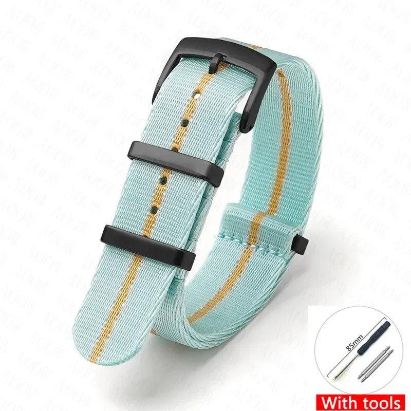 Soft Nylon Strap for Omega Seamaster 007 & Seiko Prospex - Military Canvas Watch Band