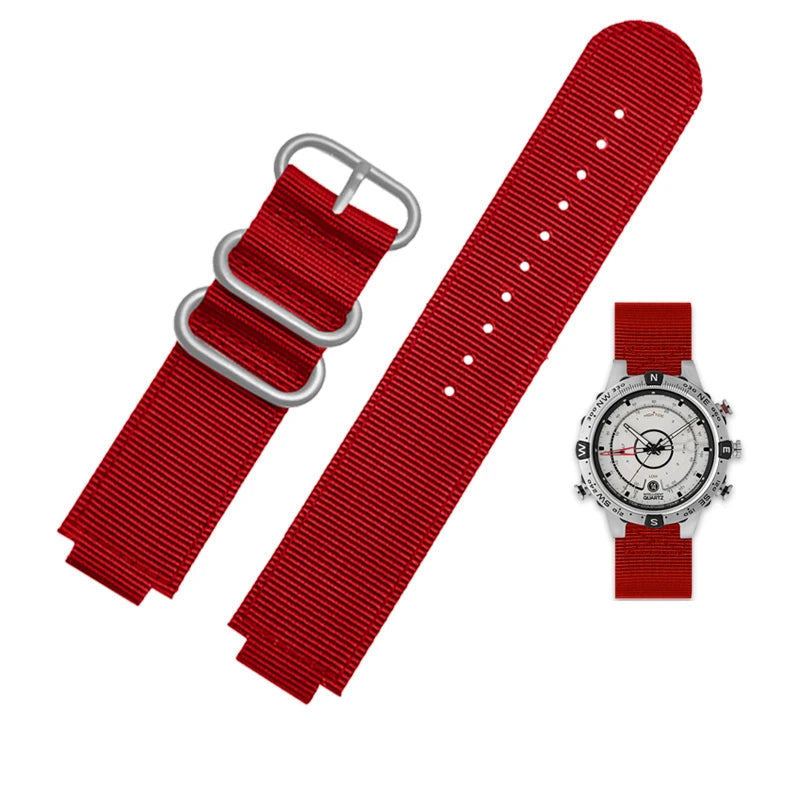 Waterproof Canvas Watchband for TIMEX T2N720, T2N721, TW2R55500 - 24*16mm Sports Strap