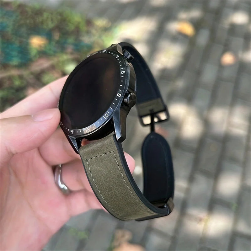 Hybrid Leather & Silicone Strap (20mm/22mm) for Samsung Galaxy, Huawei GT: The Best of Both Worlds