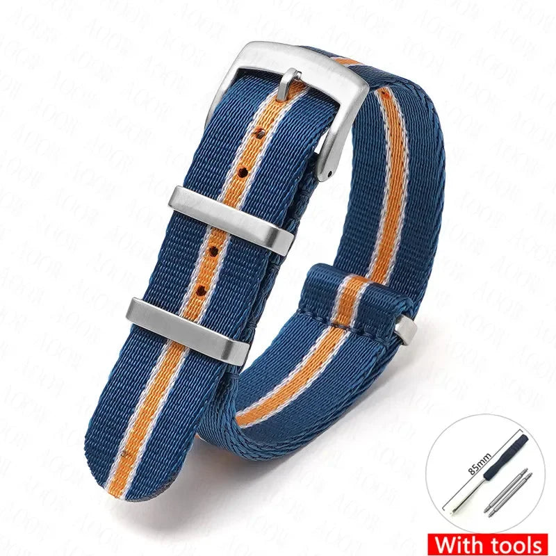 Soft Nylon Strap for Omega Seamaster 007 & Seiko Prospex - Military Canvas Watch Band