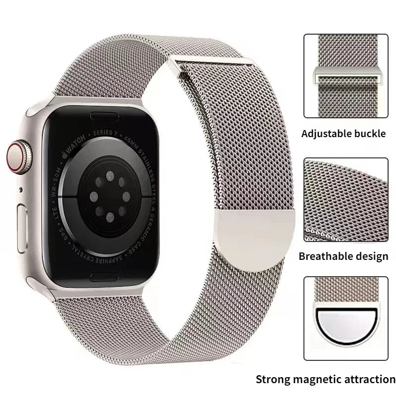 Milanese Magnetic Strap for Apple Watch – Ultra 2, Series 10, 9, 8, 7,  6, 5, 4, SE, 3, 2, 1