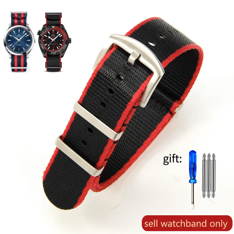 Breathable Soft Nylon Watchband – 20mm & 22mm Strap for Omega, Longines, Seiko, Casio, Mido