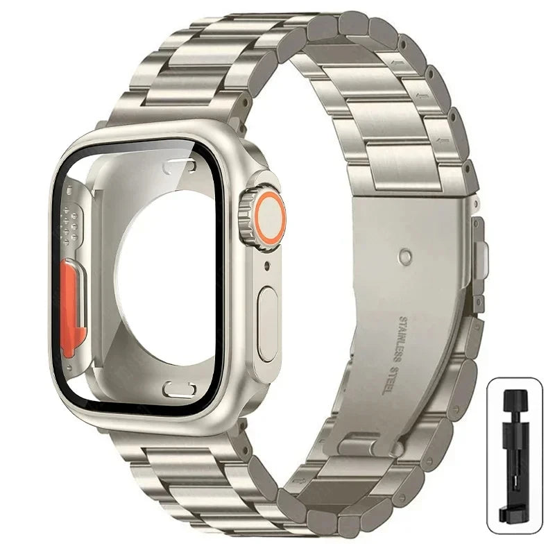 Stainless Steel Strap + Ultra Case for Apple Watch Series 4-9 (40mm-45mm)