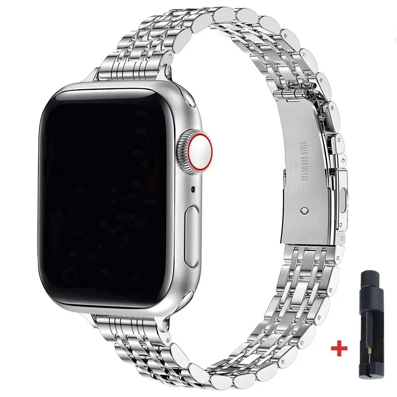 Stainless Steel Strap for Apple Watch Ultra 2, Series 10,9,8,SE,7,6 – 49mm,45mm,44mm,42mm,41mm, 40mm