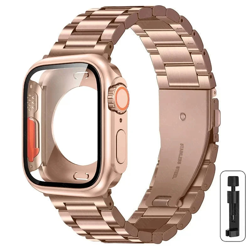 Stainless Steel Strap + Ultra Case for Apple Watch Series 4-9 (40mm-45mm)