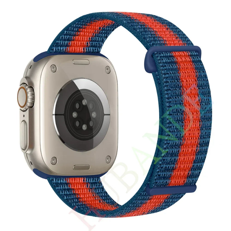 Nylon Loop Strap for Apple, Watch Sport Band Bracelet for Series Ultra 8/7/6, SE, 5, 4, 38mm to 49mm