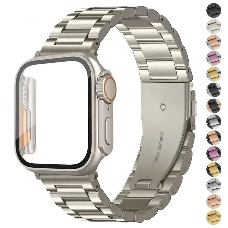 Stainless Steel Strap + Ultra Case for Apple Watch Series 4-9 (40mm-45mm)