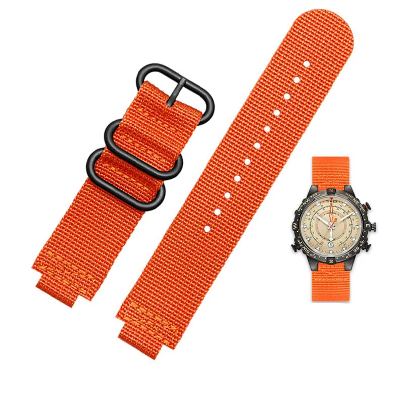 Waterproof Canvas Watchband for TIMEX T2N720, T2N721, TW2R55500 - 24*16mm Sports Strap