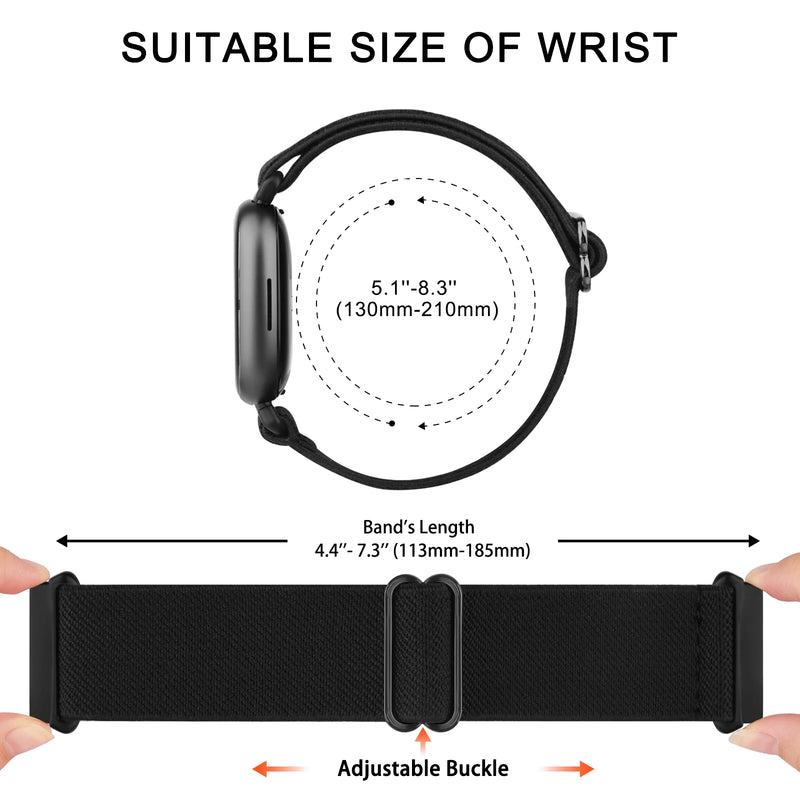 Adjustable Elastic Nylon Strap for Fitbit Versa 3/4, Sense & Sense 2 – Comfortable & Breathable