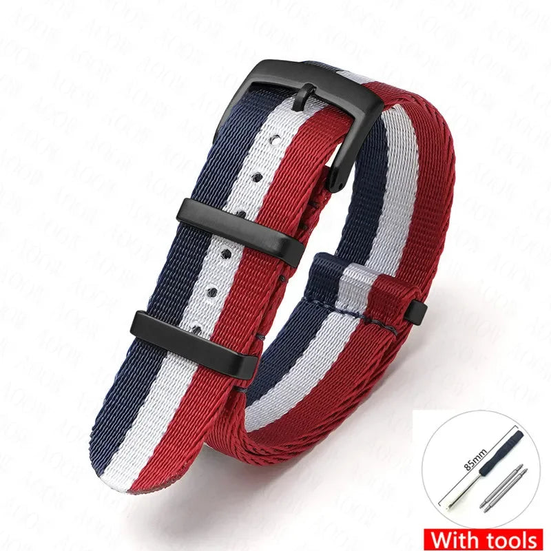 Soft Nylon Strap for Omega Seamaster 007 & Seiko Prospex - Military Canvas Watch Band