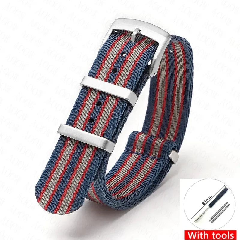 Soft Nylon Strap for Omega Seamaster 007 & Seiko Prospex - Military Canvas Watch Band