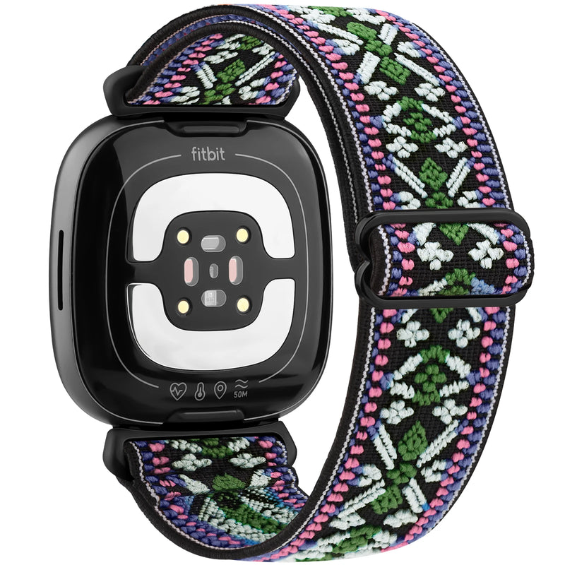 Adjustable Elastic Nylon Strap for Fitbit Versa 3/4, Sense & Sense 2 – Comfortable & Breathable