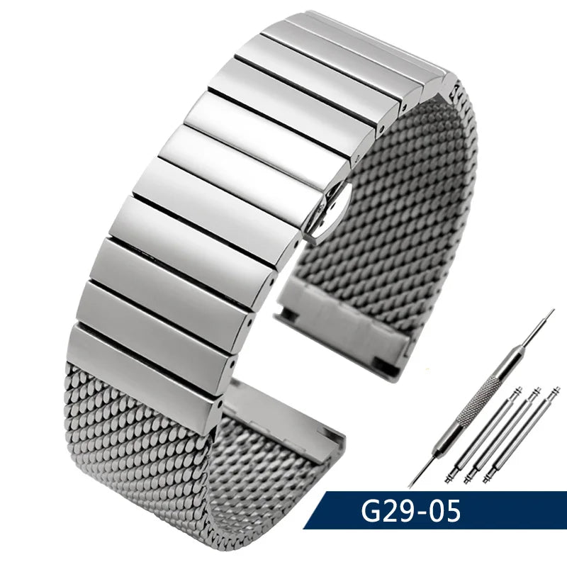 Steel Dive Shark Mesh Milanese Watch Bracelet Strap – 20mm/22mm/24mm for Breitling, Omega