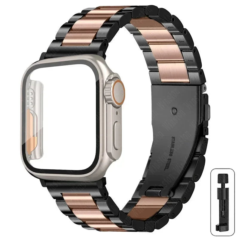 Stainless Steel Strap + Ultra Case for Apple Watch Series 4-9 (40mm-45mm)