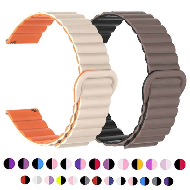 Silicone Magnetic Loop Strap 20mm/22mm for Samsung Galaxy, Huawei GT: Sleek, Secure, and Comfortable