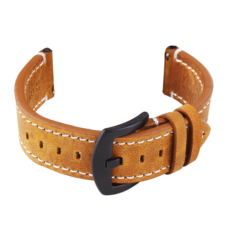 Retro Calf Leather Watchband Samsung, Huawei, Omega, Rolex and other models (18mm/20mm/22mm/24mm)