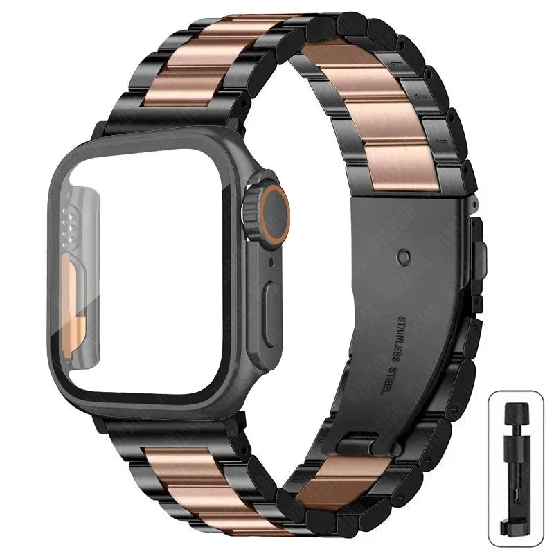 Stainless Steel Strap + Ultra Case for Apple Watch Series 4-9 (40mm-45mm)