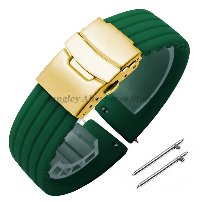 8mm 20mm 22mm 24mm Quick Release Silicone Watchband for Huawei, Fossil, Seiko & More