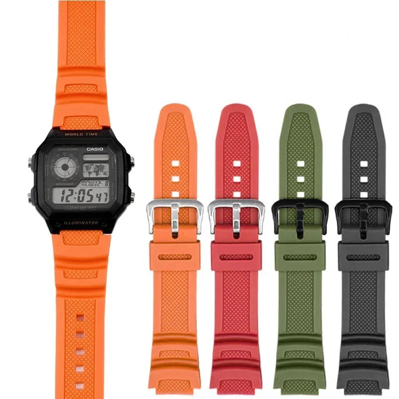 18mm Rubber Silicone Strap G-SHOCK AQ-S810W, AE-1000W, SGW-400H/300H/500H, W-735H, W-216H, MRW-200H